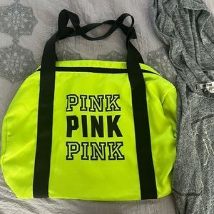 Victoria secret pink duffel bag with sweater
